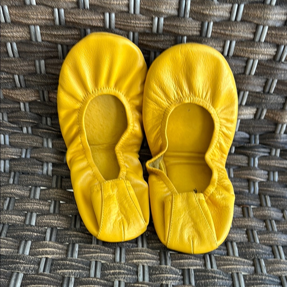 Yellow Leather Women's Flats